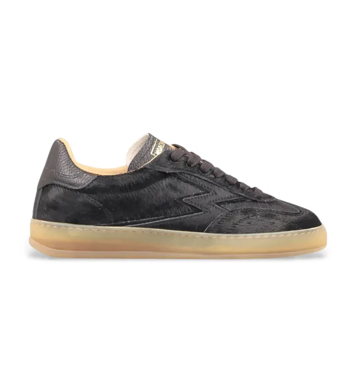 MOA Concept para mujer. CL145 Zapatillas de Piel Club negro (36), Plano, Cordones, Casual