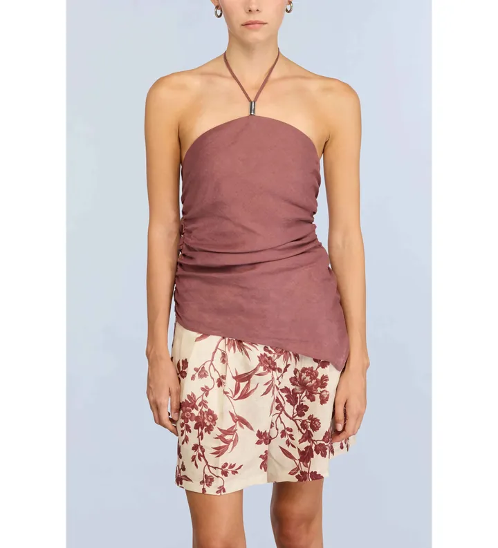 Semicouture para mujer. S6SN02 Top Becka rosa (42), Casual, Sin mangas / Tirantes