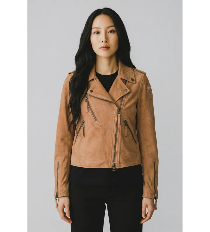 Blauer para mujer. 26SBLDL02447 Chaqueta Cherry marrón (L), Casual, Piel