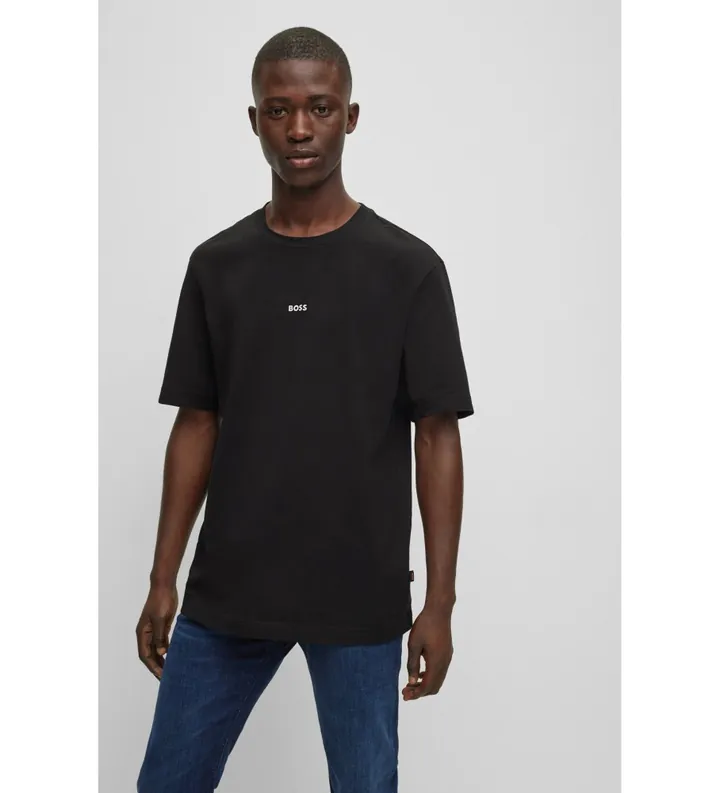 BOSS para hombre. 50473278 Camiseta Chup negro (L), Casual, Algodón, Manga corta