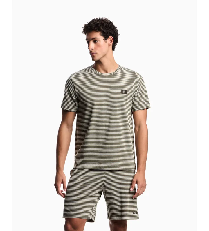 Emporio Armani para hombre. EM000574_AF20452 Camiseta Out verde (L), Casual, Algodón, Manga corta