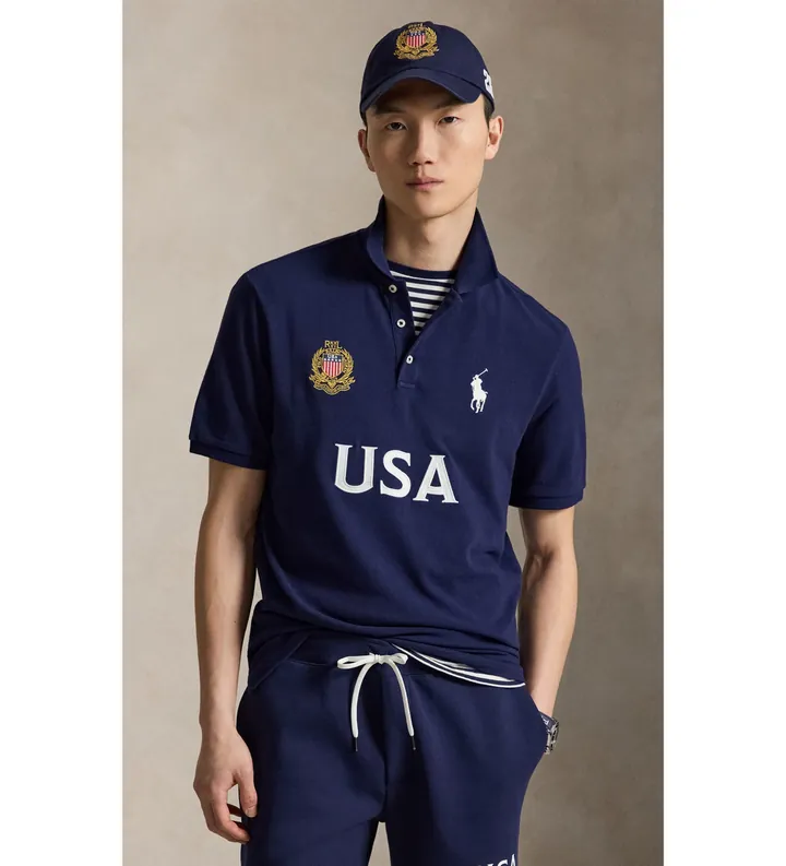 Polo Ralph Lauren para hombre. 710B20858001 Polo de EE. UU. Classic Fit marino (L), Casual, Algodón, Manga corta