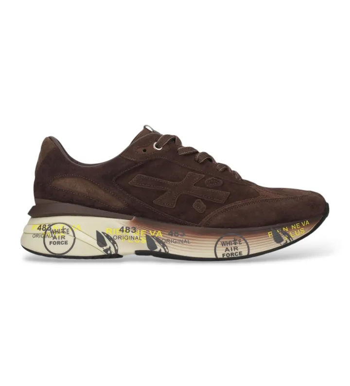 Premiata para hombre. MOERUN Zapatillas de Piel Moerun marrón (40), Plano, Cordones, Casual