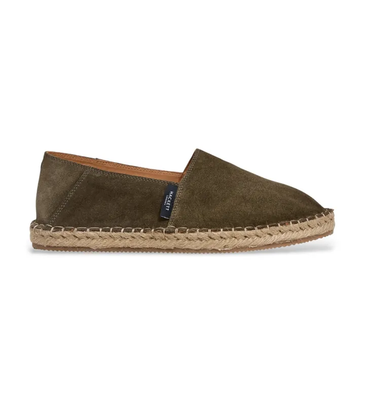 Hackett London para hombre. HMS200102 Alpargatas de ante Baywatch verde (42), Plano, Ninguno, Casual