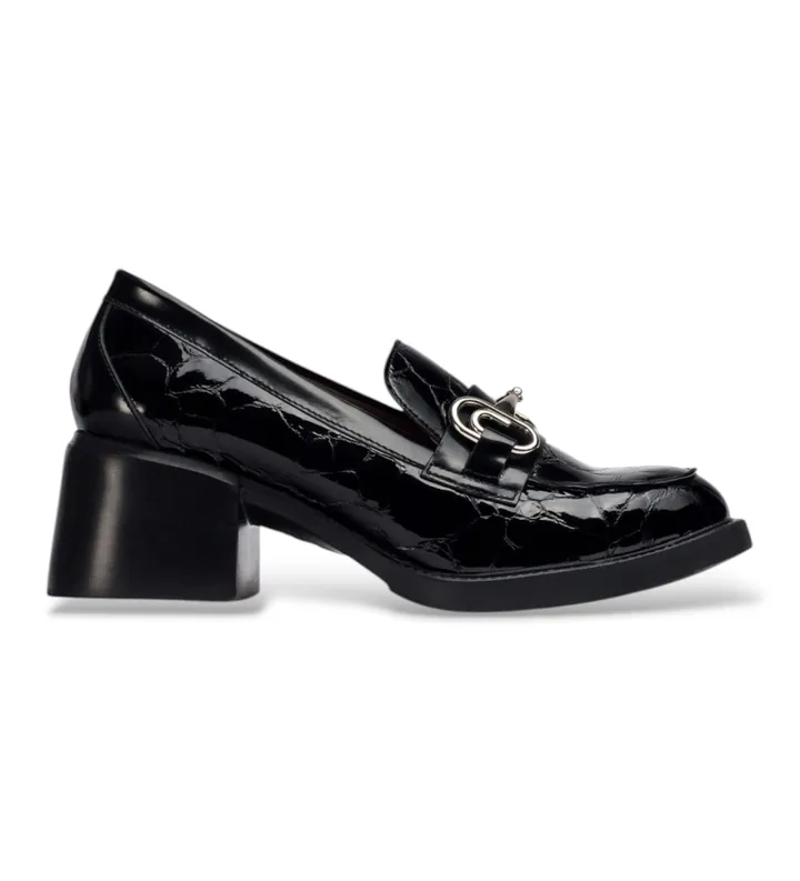 Wonders para mujer. G-6151_5521_5792 Mocasines de Piel Chuck Negro (36), 5 a 8cm, Ninguno, Casual, Clásico, Charol