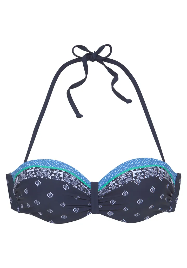 LASCANA Top de bikini azul / navy / verde / blanco
