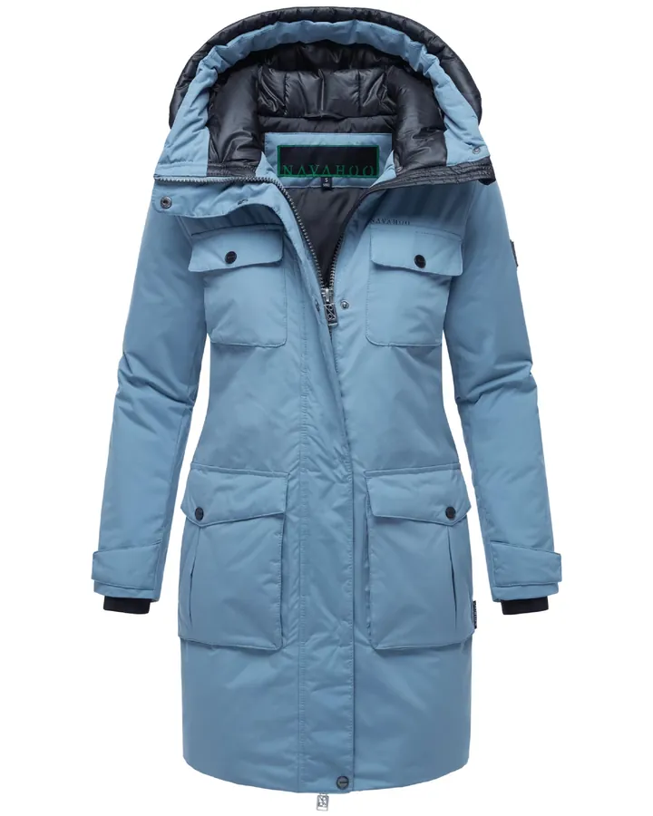 NAVAHOO Parca de invierno 'Eissturm 14' azul paloma / negro