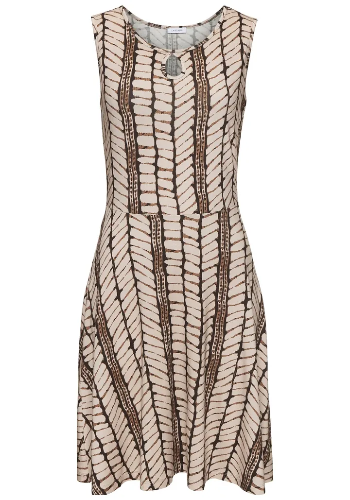 LASCANA Vestido de verano  beige / marrón / negro