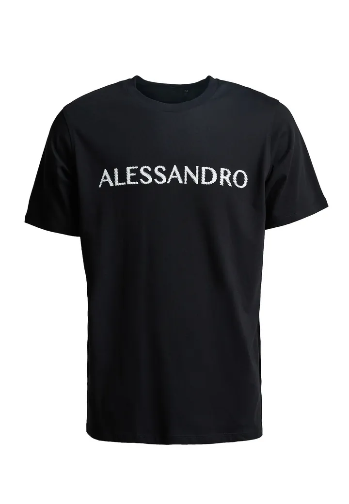 Alessandro Zavetti Camiseta 'Meucci' negro / blanco