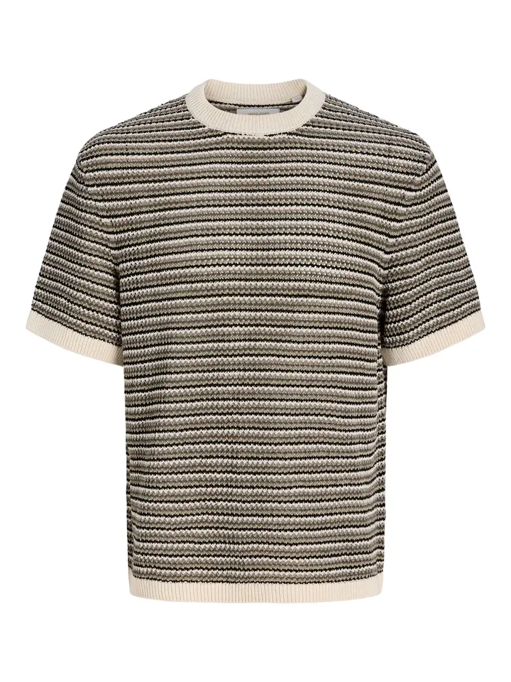 JACK & JONES Camiseta  beige claro / gris / negro