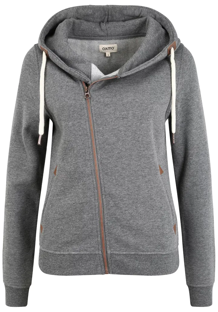 Oxmo Sudadera con cremallera 'Vicky' gris