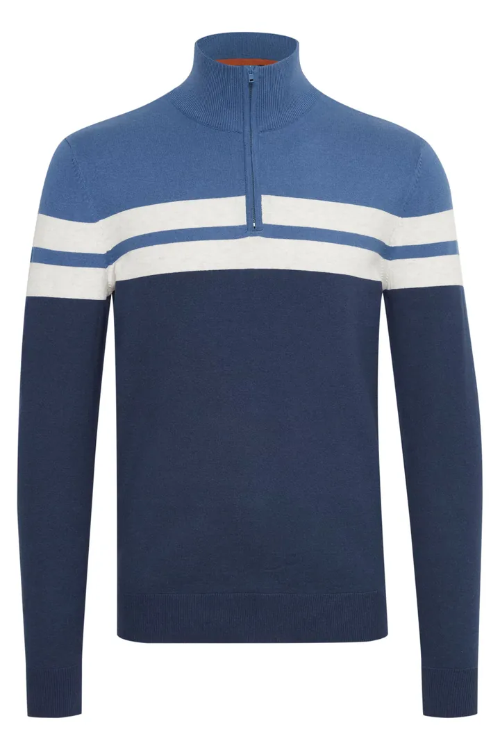 BLEND Jersey 'Naresh' azul / blanco