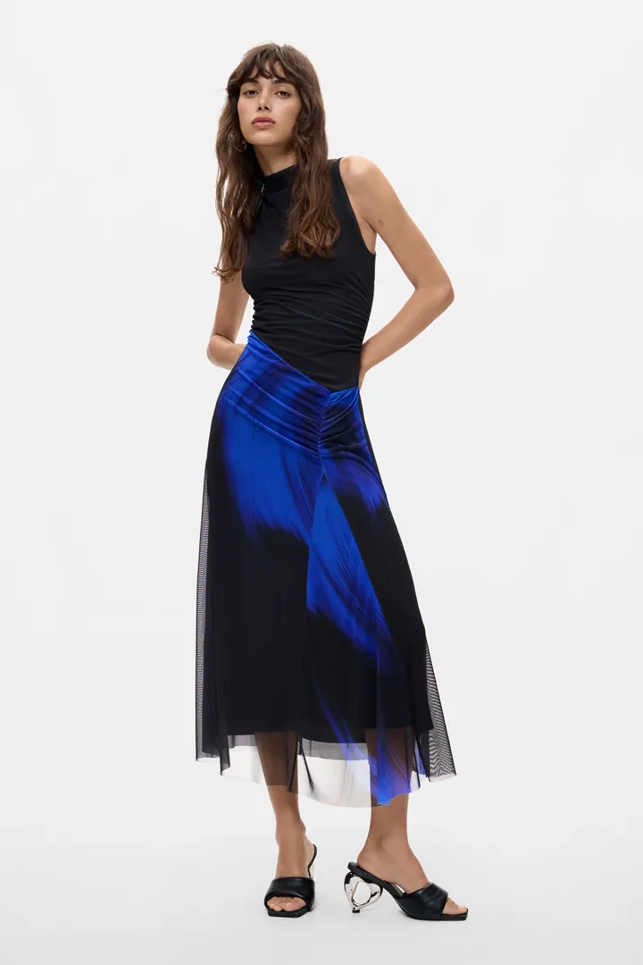 Desigual, Vestido Sin Mangas Midi, Mujer, Poliester, Azul, L