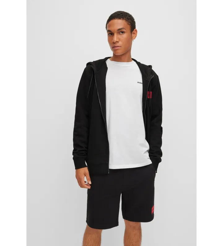 HUGO para hombre. 50447972 Sudadera Daple negro (L), Casual, Algodón, Manga larga, Sostenible