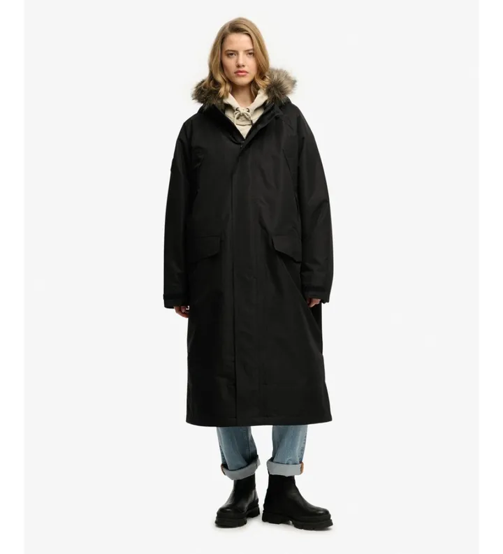 Superdry para mujer. Y5012172A Chaqueta Everest negro (UNICA), Casual, Poliéster