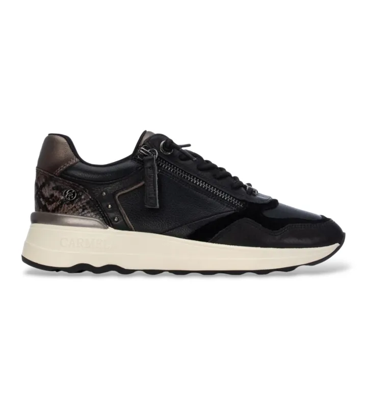 Carmela para mujer. 16422104-NEGRO Zapatillas de Piel 164221 negro (36), 3 a 5cm, Cremallera, Casual