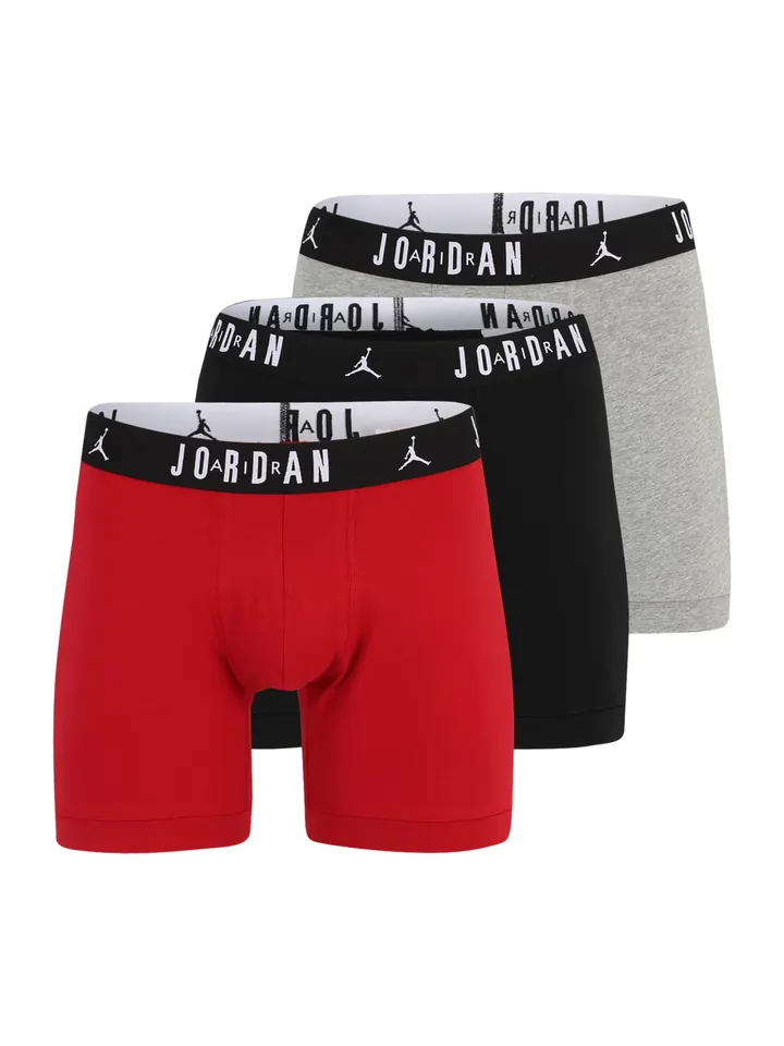 Jordan Calzoncillo boxer 'FLIGHT Cotton Core Boxer Briefs' gris moteado / rojo / negro / blanco