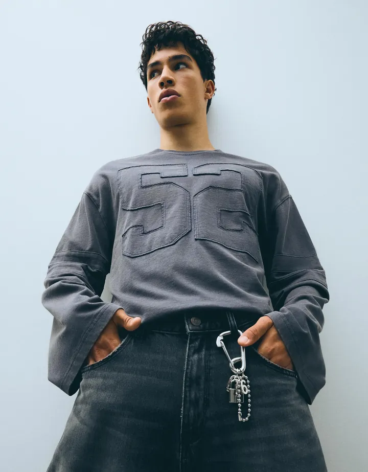 Bershka Llavero Candado Hombre Plata