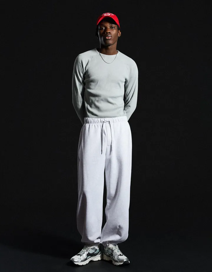 Bershka Pantalón Jogger Hombre L Gris