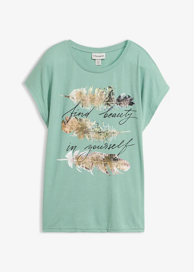 Camiseta con estampado brillante