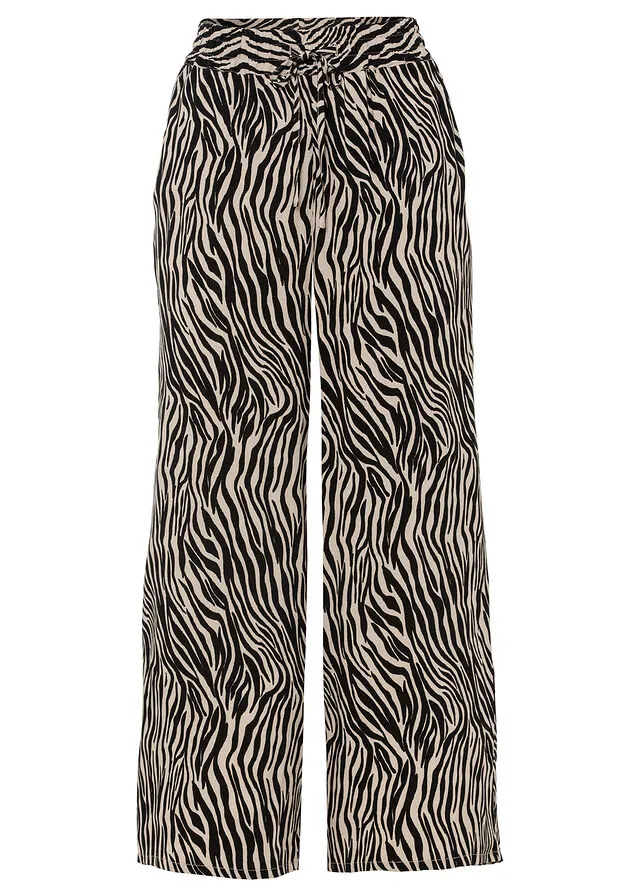 Pantalón estampado de viscosa fluida