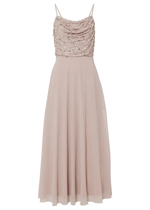 Vestido de tirantes con lentejuelas bordadas