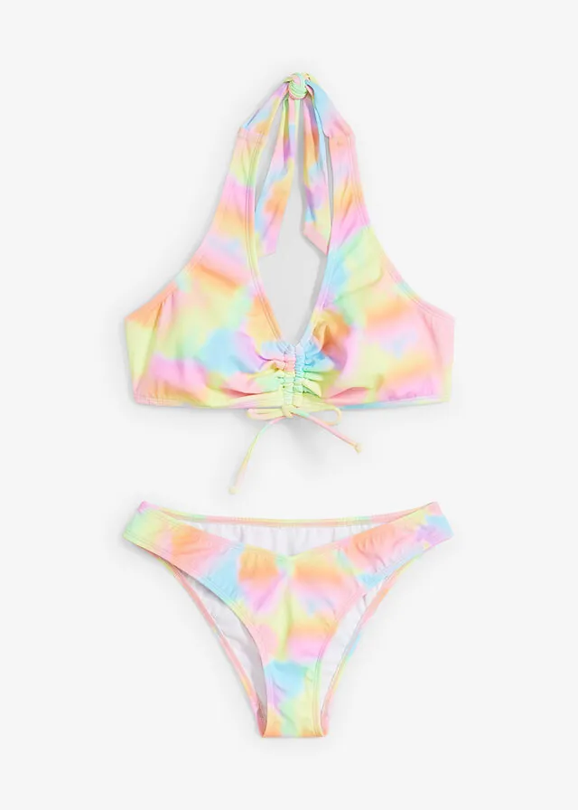 Bikini halter (2 piezas) con fruncido
