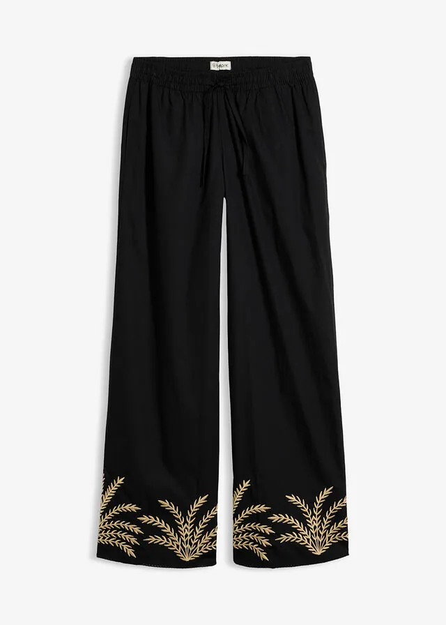 Pantalón palazzo con bordado