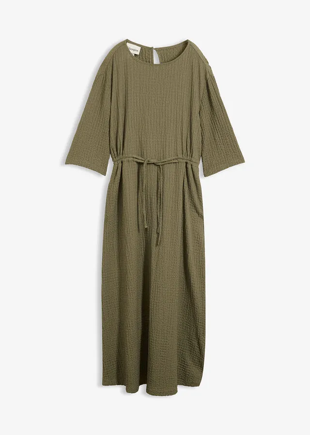 Vestido midi de material estructurado