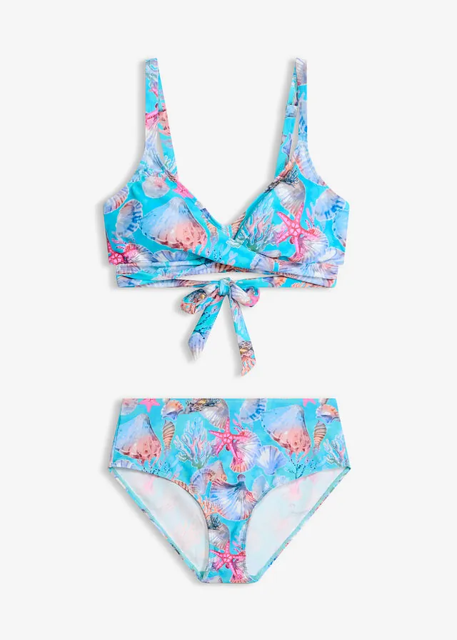 Bikini tipo bustier con aspecto cruzado (2 piezas)