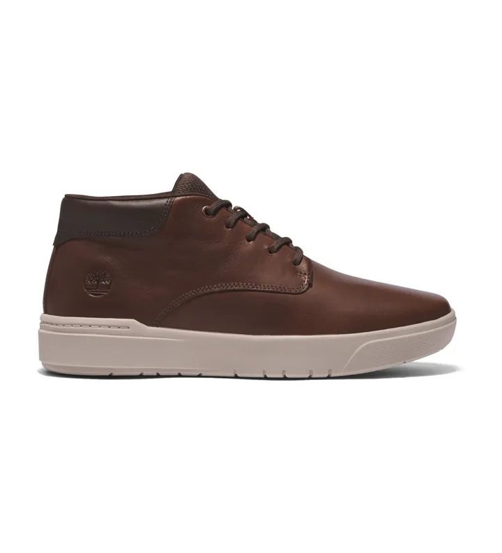Timberland para hombre. TB0A5UVN2011 Zapatillas de piel de media caña con cordones Seneca Bay marrón (41.5), Plano, Casual