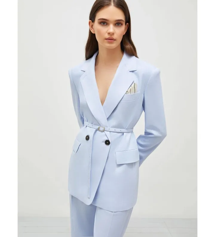 Marella para mujer. 2513041071200 Blazer Manisa azul (38), Casual, Lyocell