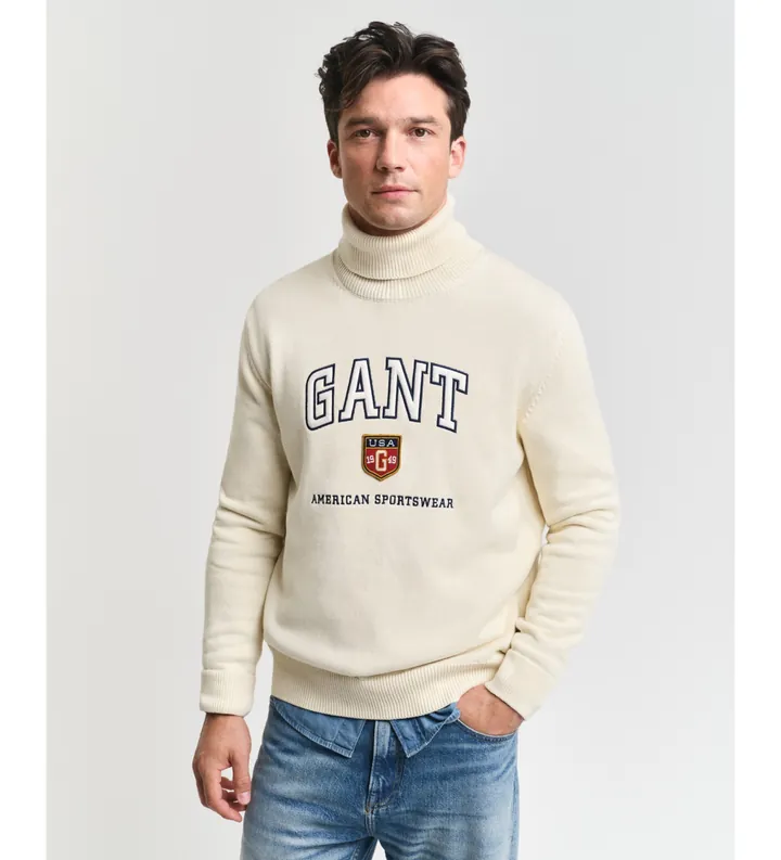 Gant para hombre. 8030224 Jersey Graphic beige (L), Casual, Algodón
