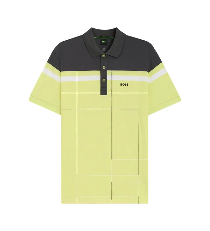 BOSS para hombre. 50544477 Polo Paule GOC amarillo (S), Casual, Algodón, Manga corta