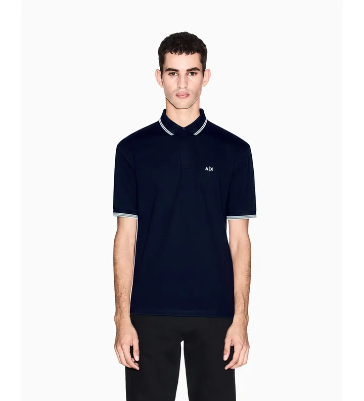 A|X Armani Exchange para hombre. XM001287AF17321UB101 Polo Piqué marino (L), Casual, Algodón, Clásico, Manga corta