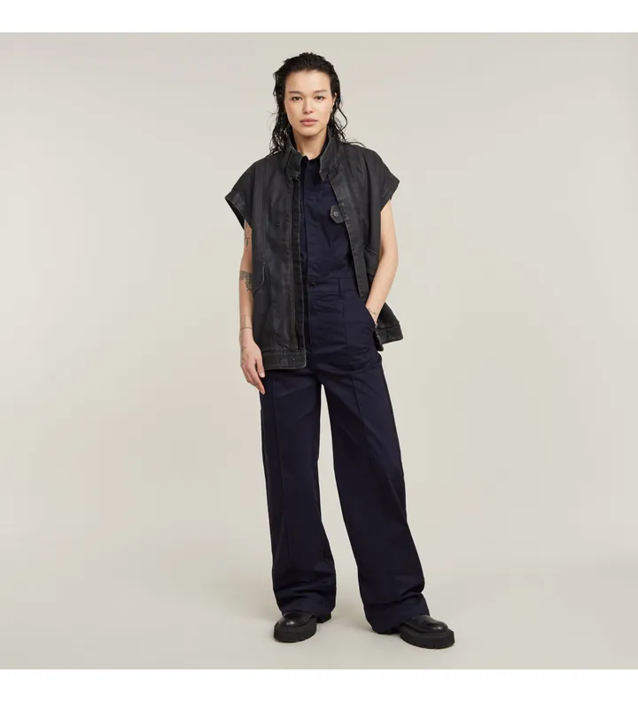 G-Star para mujer. D25293-D715-3873 Mono Core marino (L), Casual, Algodón, Sin mangas / Tirantes
