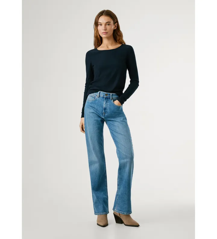 Pepe Jeans para mujer. PL2050673VA Jeans Straight Robyn azul (24/30), Casual, Algodón, Denim