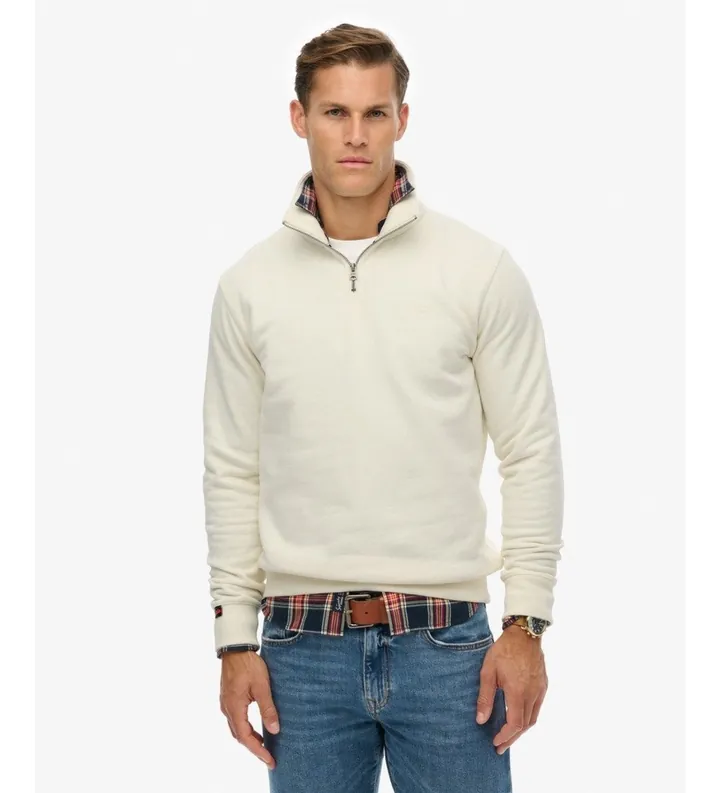 Superdry para hombre. M2013750A Sudadera Essential Logo Henley blanco roto (3XL), Casual, Algodón
