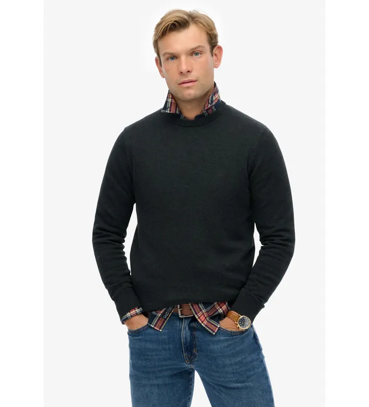 Superdry para hombre. M6110691A Jersey Essentials negro (XL), Casual, Algodón