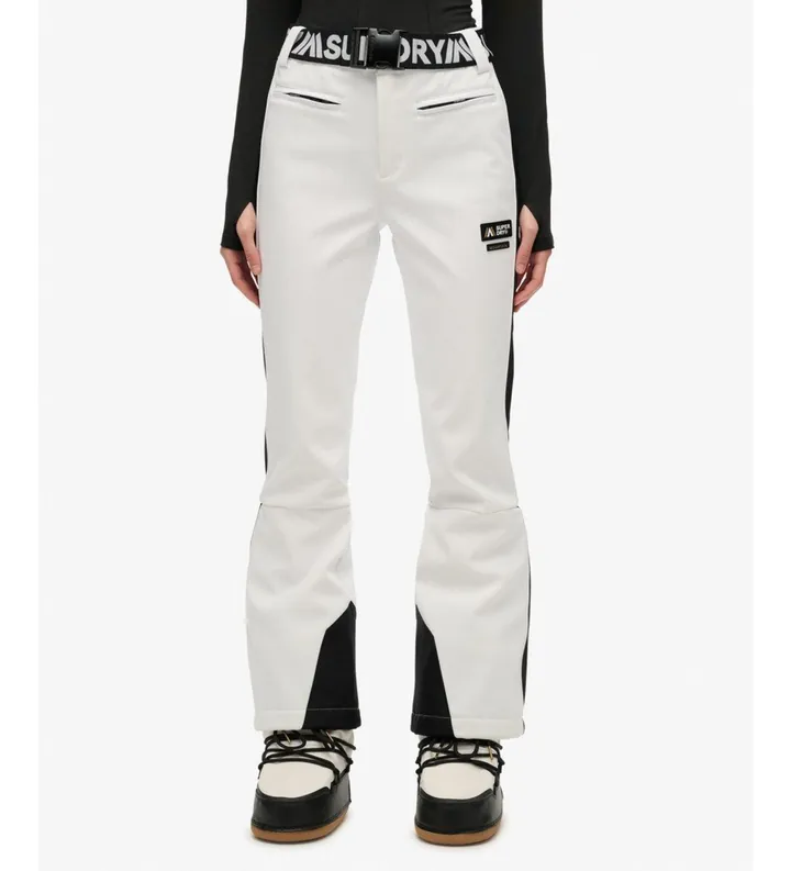 Superdry para mujer. WS110186A Pantalón Luxe Sky blanco (10 UK = S), Deportivo, Poliamida, Nieve