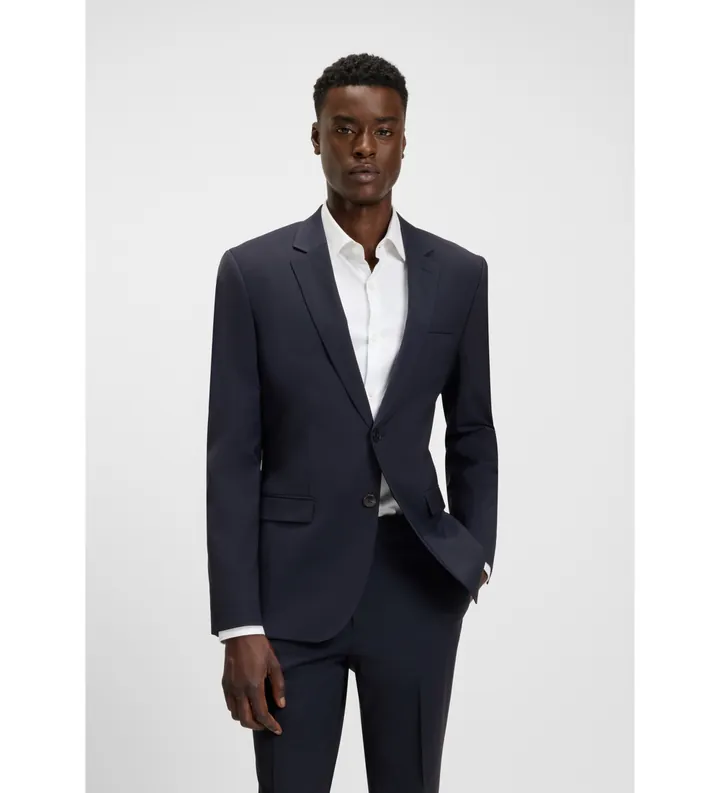 HUGO para hombre. 50540157 Americana Arti marino (102), Casual, Fiesta, Clásico, Poliéster
