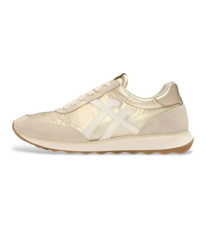 Fitflop para mujer. A5Q-675 Zapatillas de piel Retro Q FF Metallic dorado (36), Plano, Cordones, Casual