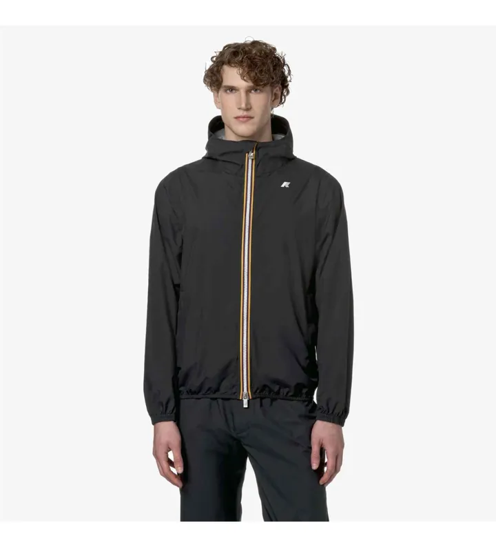 K-way para hombre. K5127QW Chaqueta Jack Stretch Dot negro (L), Casual, Poliéster