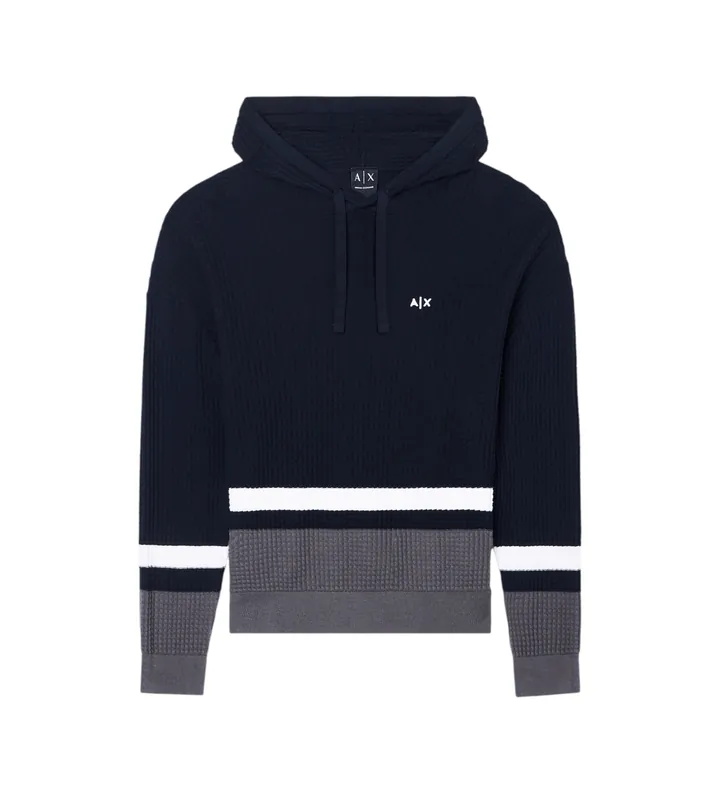 A|X Armani Exchange para hombre. XM002171AF22240MB492 Jersey Waffle Deep marino (L), Azul, Casual, Algodón, Manga larga