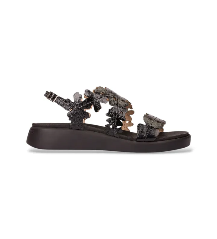 Wonders para mujer. C-6551 Sandalias de Piel Loaf negro (41), 3 a 5cm, Hebilla, Casual