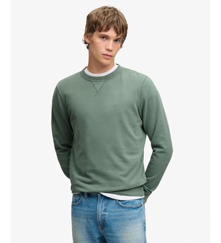Superdry para hombre. M2014044A Sudadera Classic Essential verde (L), Casual, Algodón