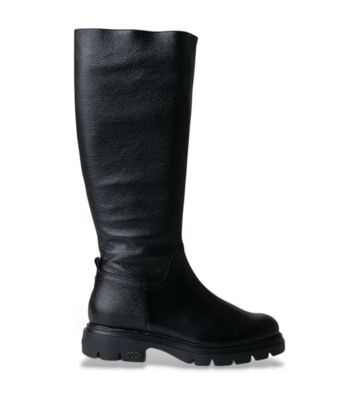 Wonders para mujer. A-4305 Botas de Piel Bones 04 negro (36), Plano, 1 a 3cm, Cremallera, Casual