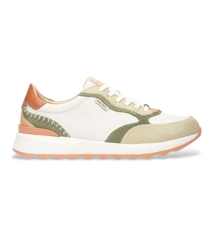 Pikolinos para mujer. W1M-6625C5 Zapatillas de Piel Arrecife verde (35), 3 a 5cm, Cordones, Casual