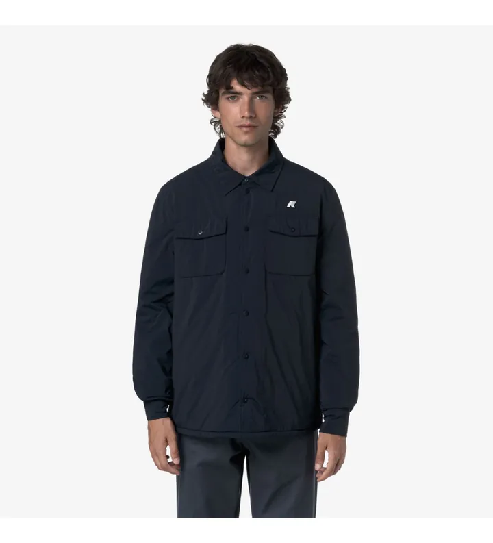 K-way para hombre. K2136JW Chaqueta Umbert Plain Warm marino (L), Casual, Poliéster Reciclado