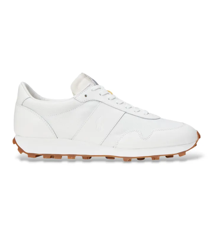 Polo Ralph Lauren para hombre. 804956686001 Zapatillas de Piel Trail 125 blanco (37), Plano, Cordones, Casual